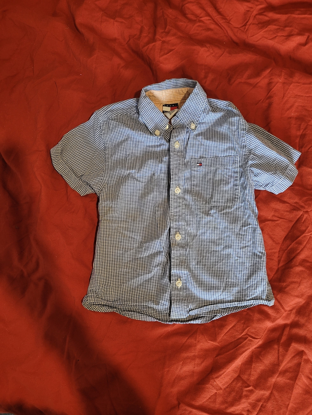 Tommy Hilfiger Boys' Blue Gingham Button-Up Shirt